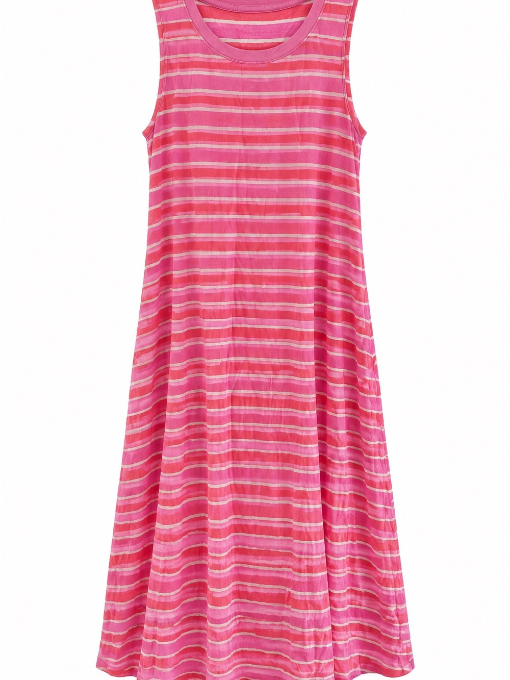 Time and Tru Pink Striped Sleeveless A-Line Dress